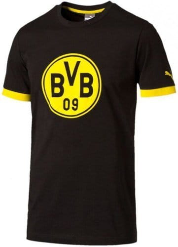 Tričko Puma BVB Badge Tee black-cyber yellow