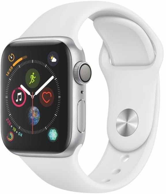 Hodinky Apple Watch Series 4 GPS, 40mm Silver Aluminium Case with White Sport Band