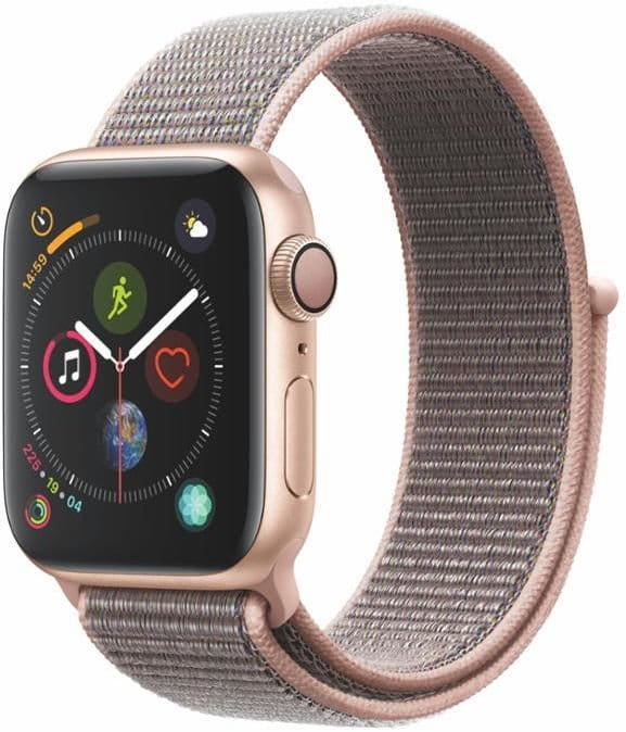Hodinky Apple Watch Series 4 GPS, 40mm Gold Aluminium Case with Pink Sand Sport Loop