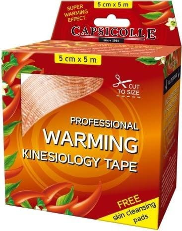 Tejpovacia páska CAPSICOLLE professional warming kinesiology tape 5cmx5m 1ks